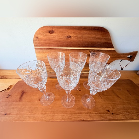 Rogaska Gallia Crystal Water Goblets - Set of 6 - Stunning Discontinued Pattern - Picture 4 of 10